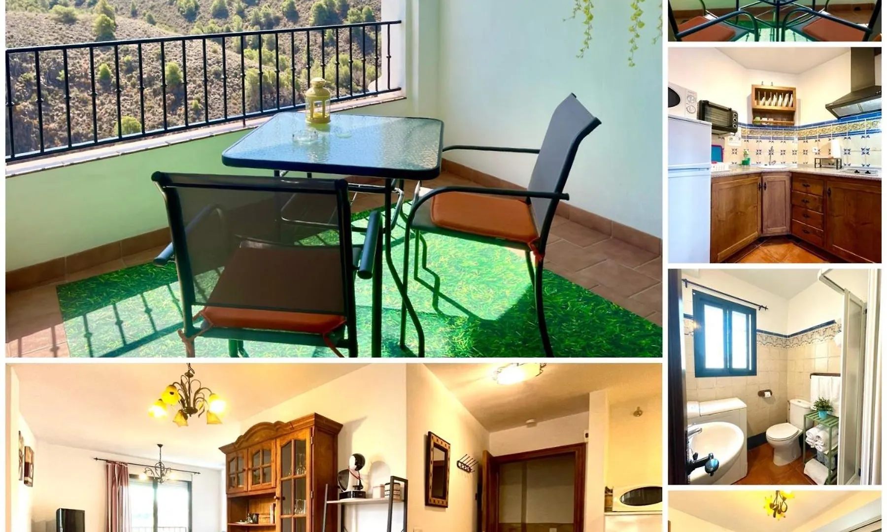 Apartamentos Axarquia 1, terraza privada con vistas a la montaña rio y al mar Frigiliana